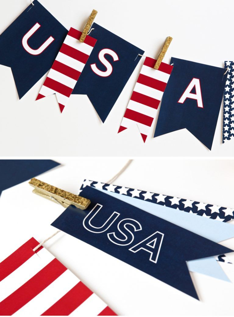 Printable Usa Banner For July 4Th - Free Pdf Download