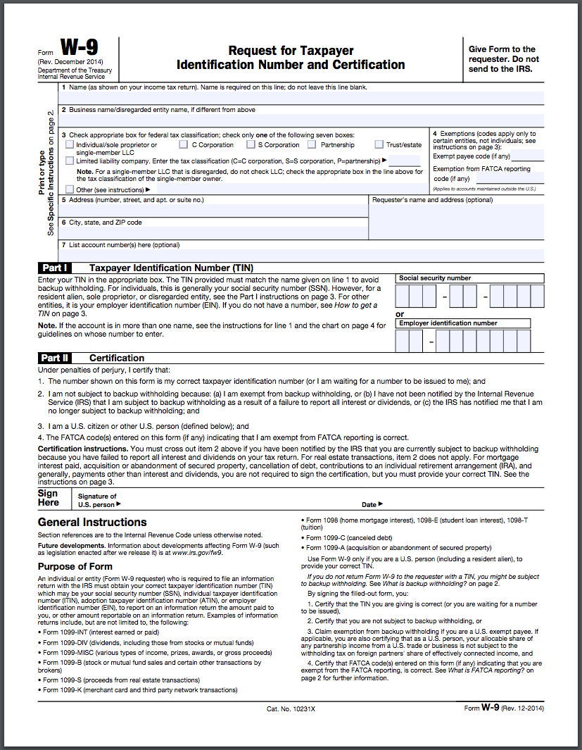 Printable W 9 Irs Form (80+ Images In Collection) Page 1