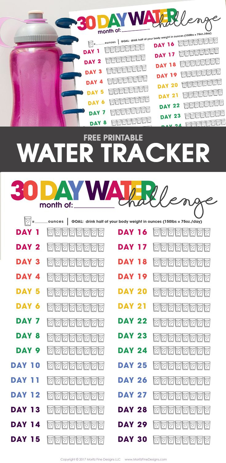 Printable Water Tracker | Planners &amp; Printables | Fitness