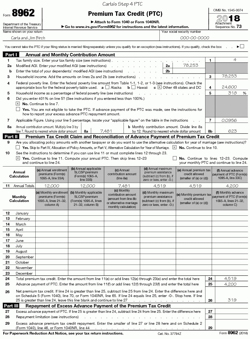 Publication 974 (2018), Premium Tax Credit (Ptc) | Internal