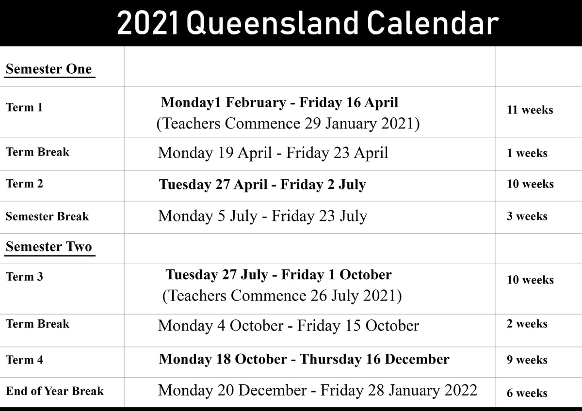 Qld School Holidays Calendar 2021 – 2022 | Qld School Holidays