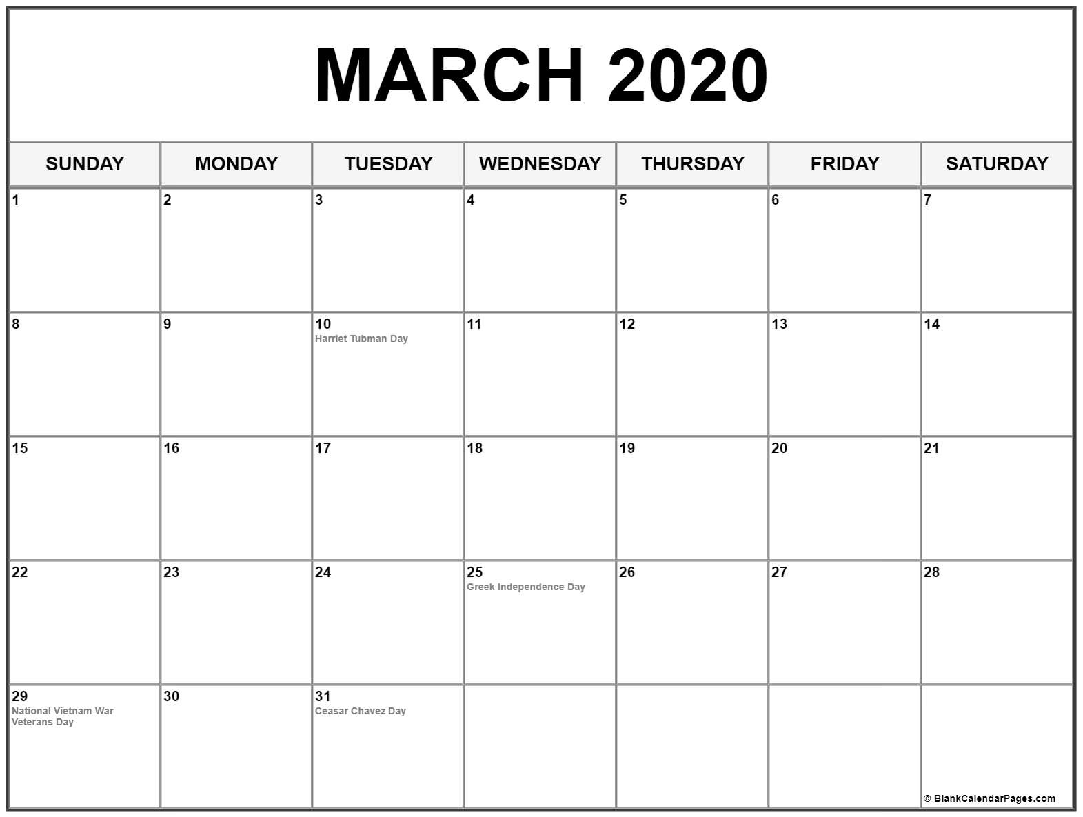 Remarkable 2020 Calendar Of Holidays • Printable Blank