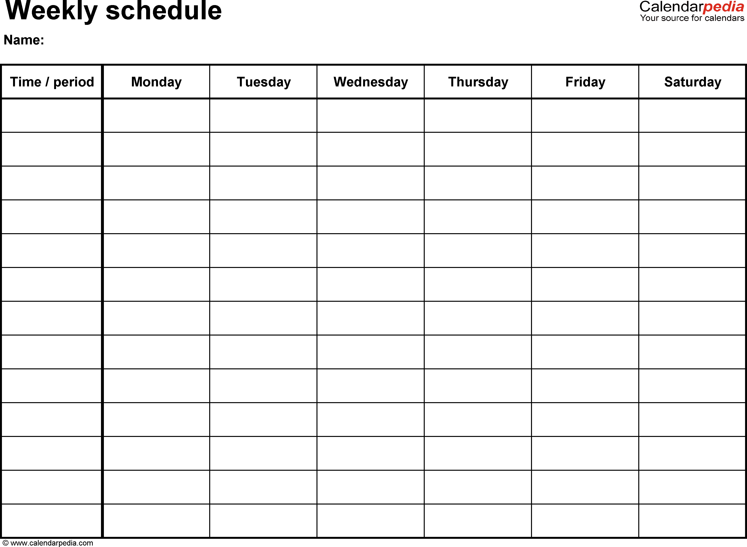 Schedule Template Daily Printable Free Weekly Templates For