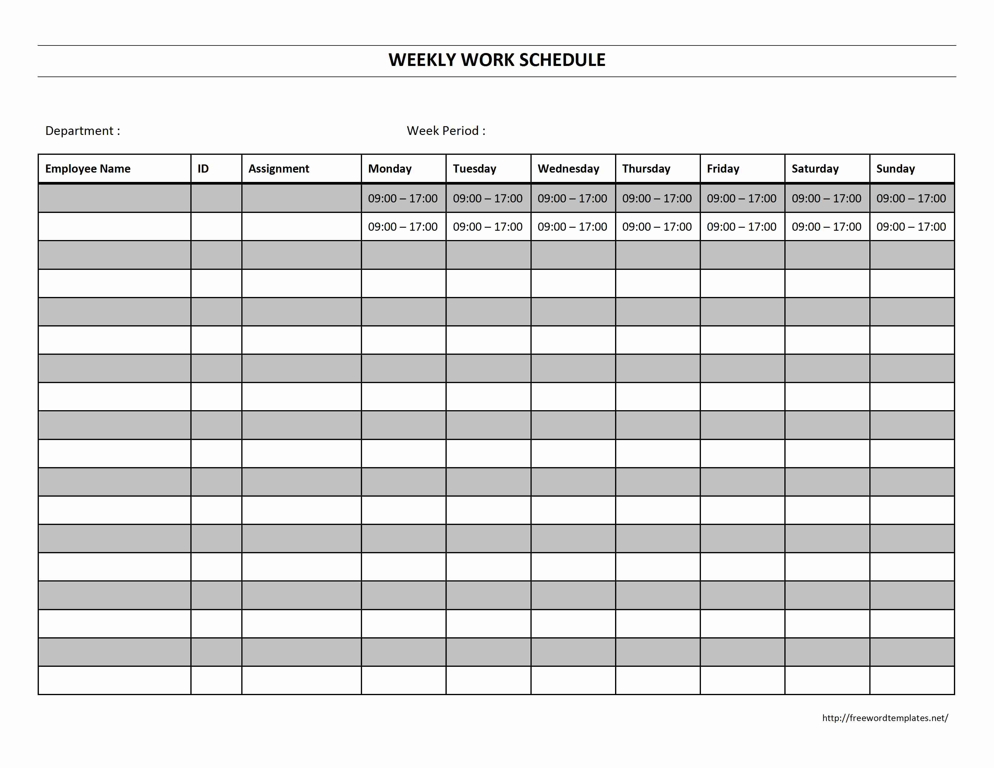 Schedule Template Monthly Work Ar Employee Scheduling | Smorad