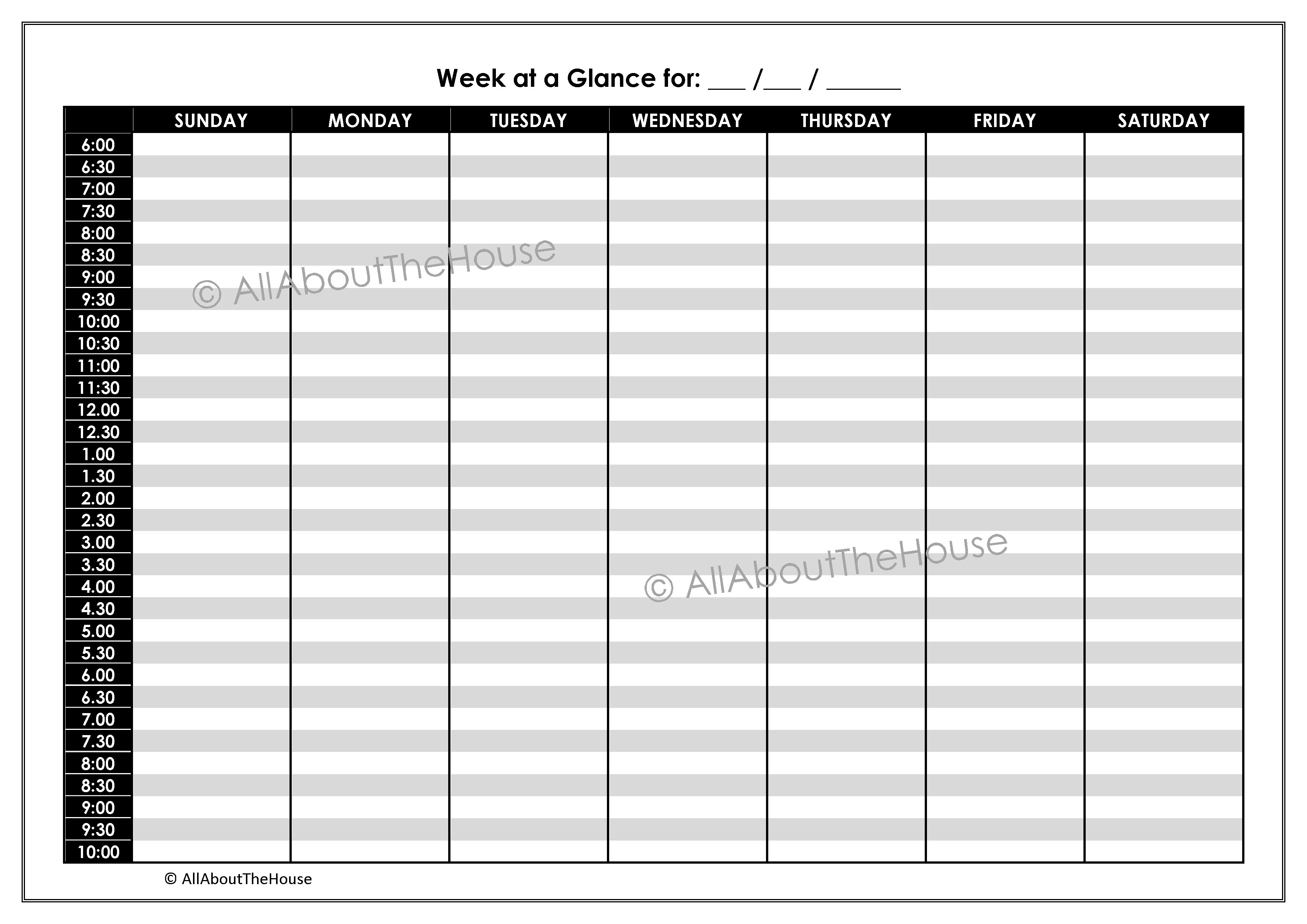 Schedule Template Rintable Weekly With Times Schedules