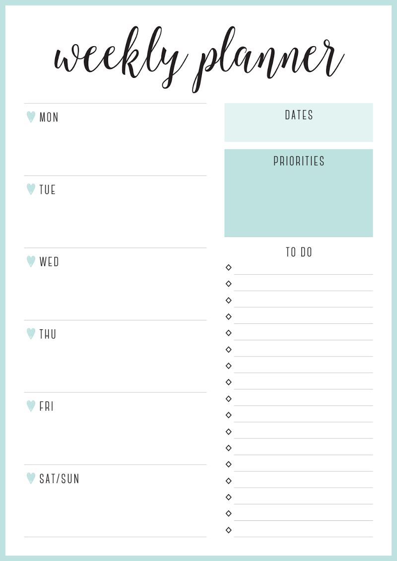 Sea - Weekly Planner - Portrait - A4.pdf | Life. | Weekly