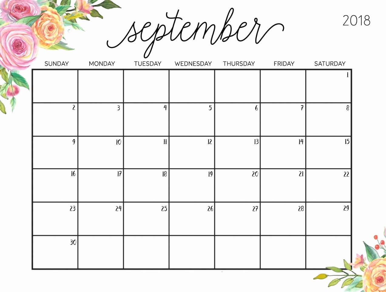 September 2019 Floral Calendar #september #september2019