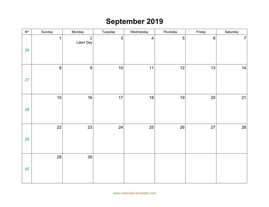 Blank Calendar Template Starting With Monday Example Calendar Printable