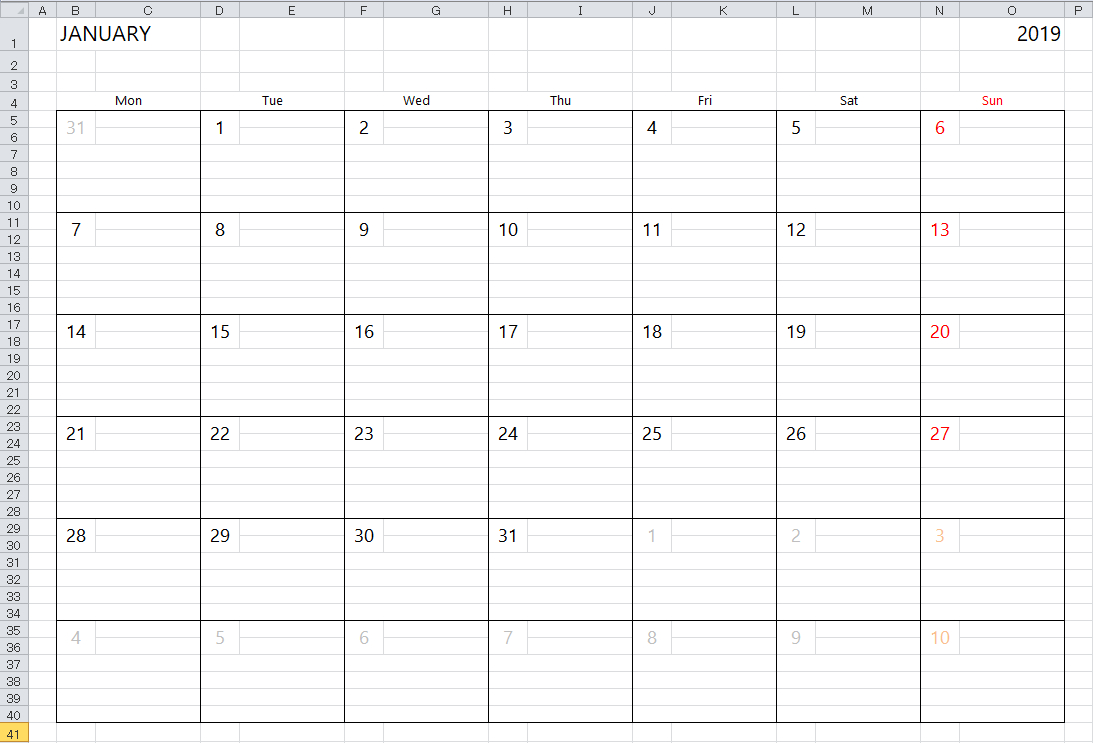 Calendar Templates For Excel