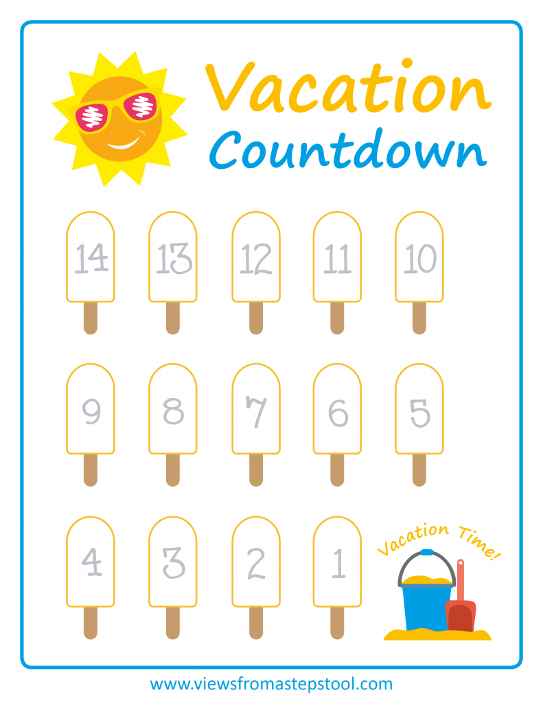 Summer Vacation Countdown Printables - Views From A Step Stool