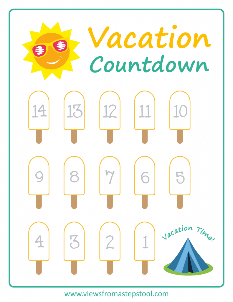 Summer Vacation Countdown Printables | Views From A Step