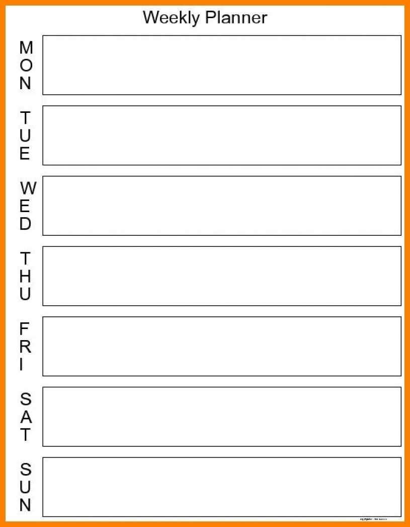 Take 7-Day Week Blank Calendar Template ⋆ The Best