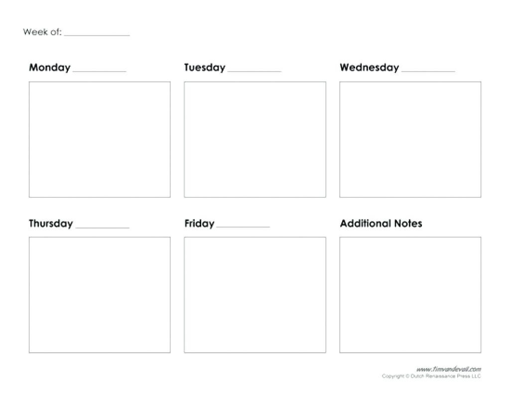 Take Blank 5 Day Calendar Printable ⋆ The Best Printable