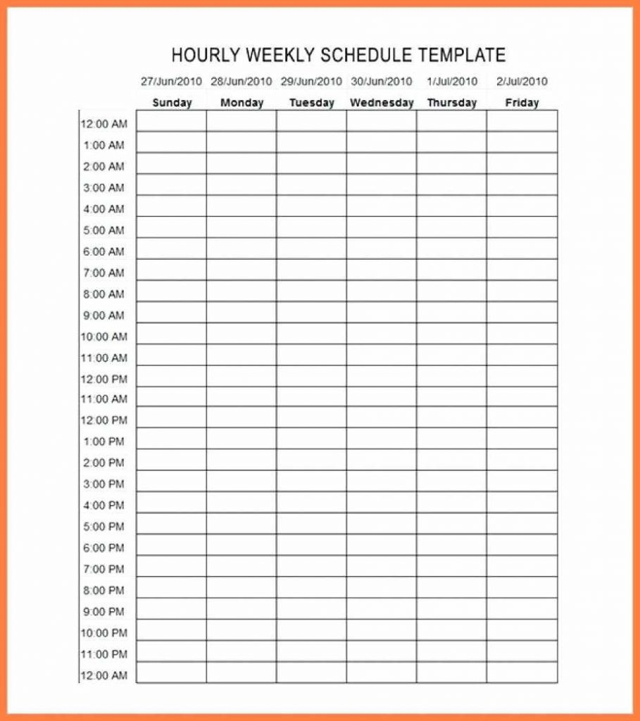 Printable Calendar With Hour Schedule Example Calendar Printable