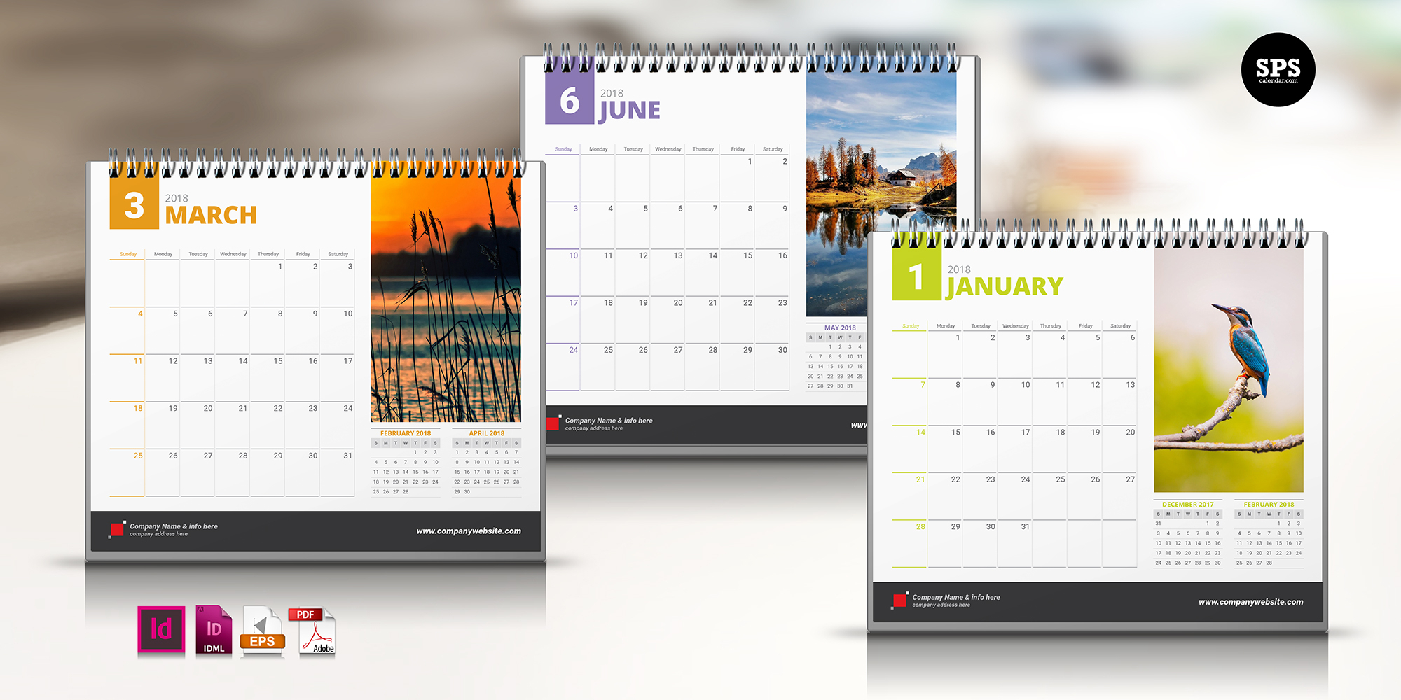 Template Calendar 2018 Indesign Free | Printable Calendar 2019