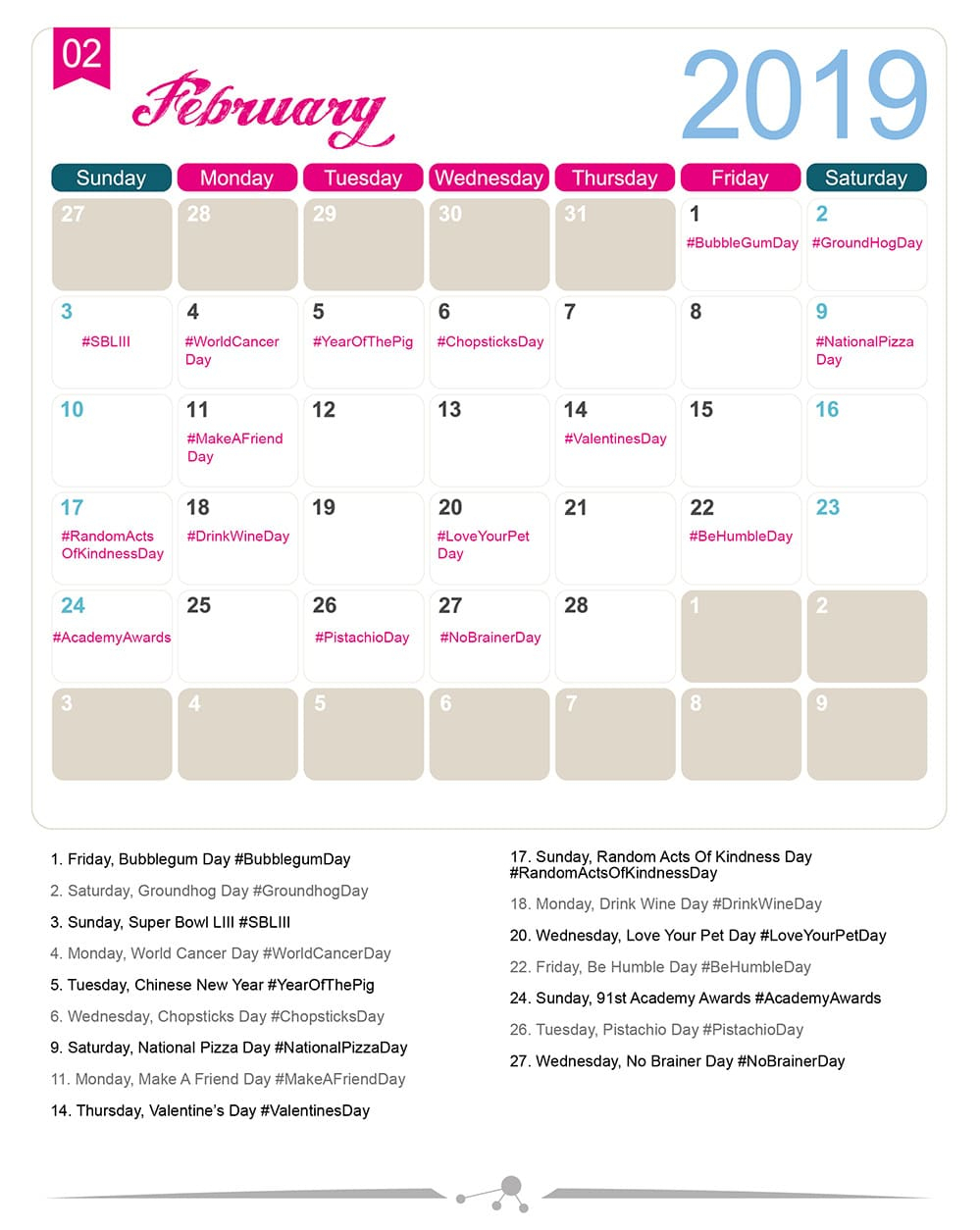 The 2019 Social Media Holiday Calendar - Make A Website Hub