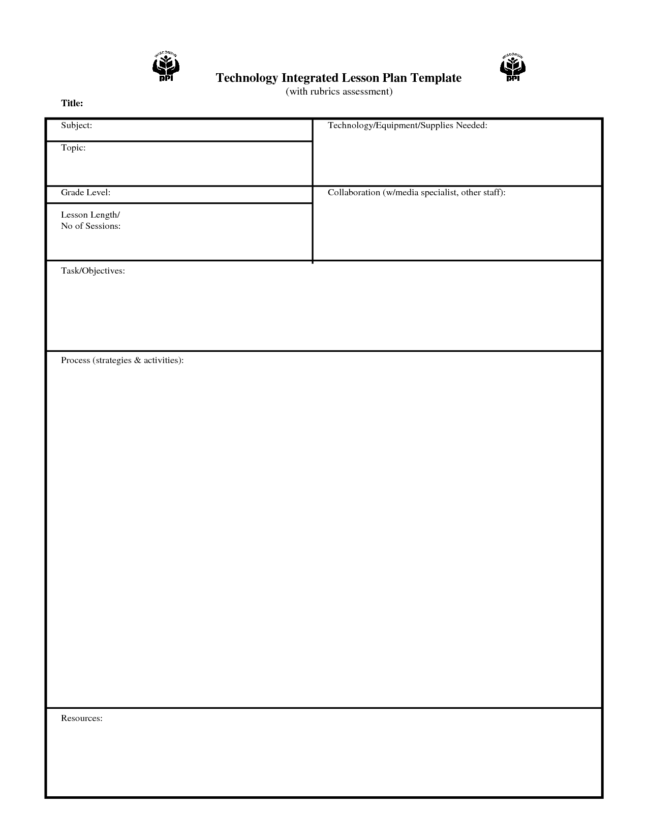 This Blank, Customizable Printable Lesson Plan Form Is Ready