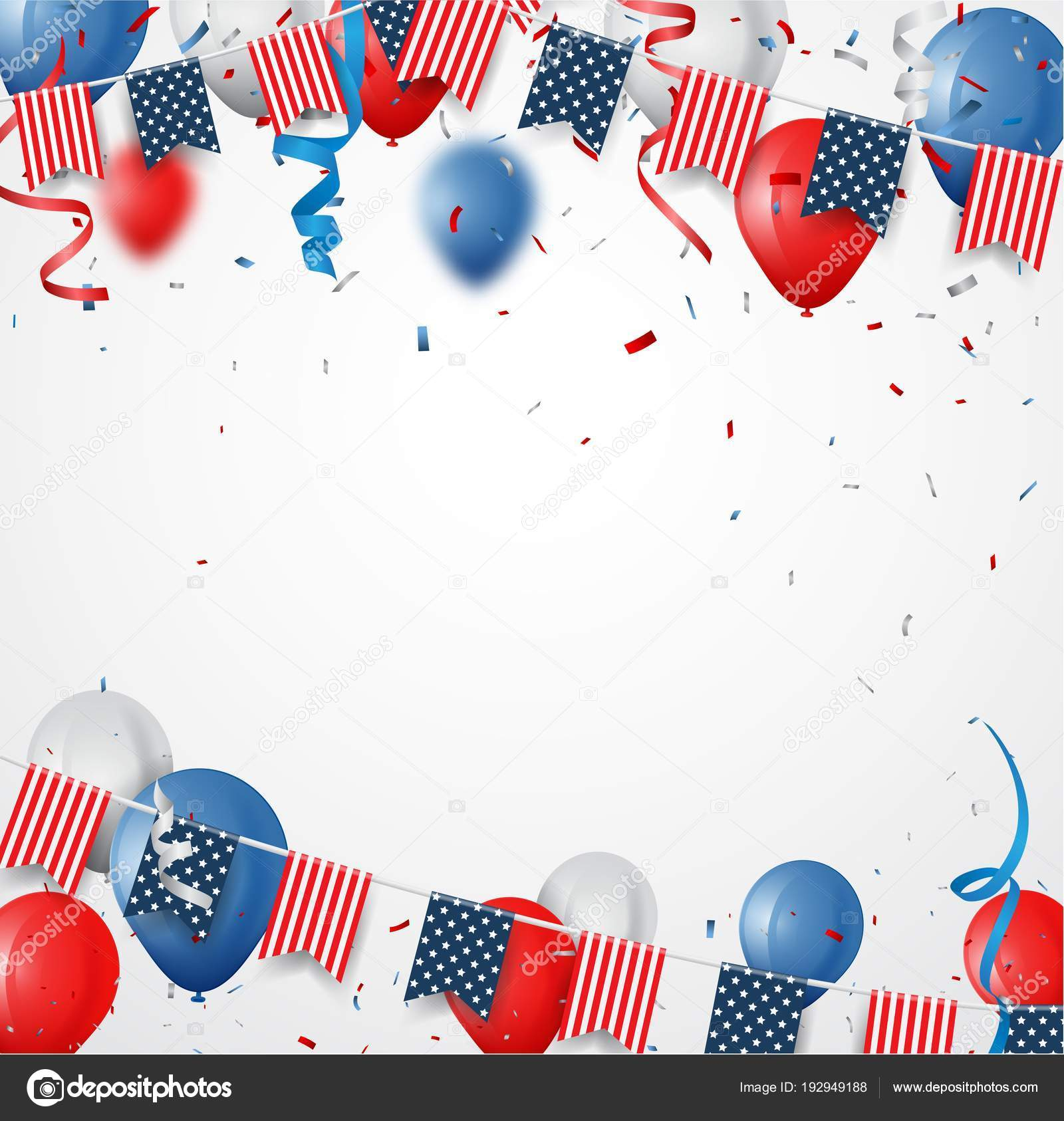 Vector Template Frags Ribbons Balloons Fourth July