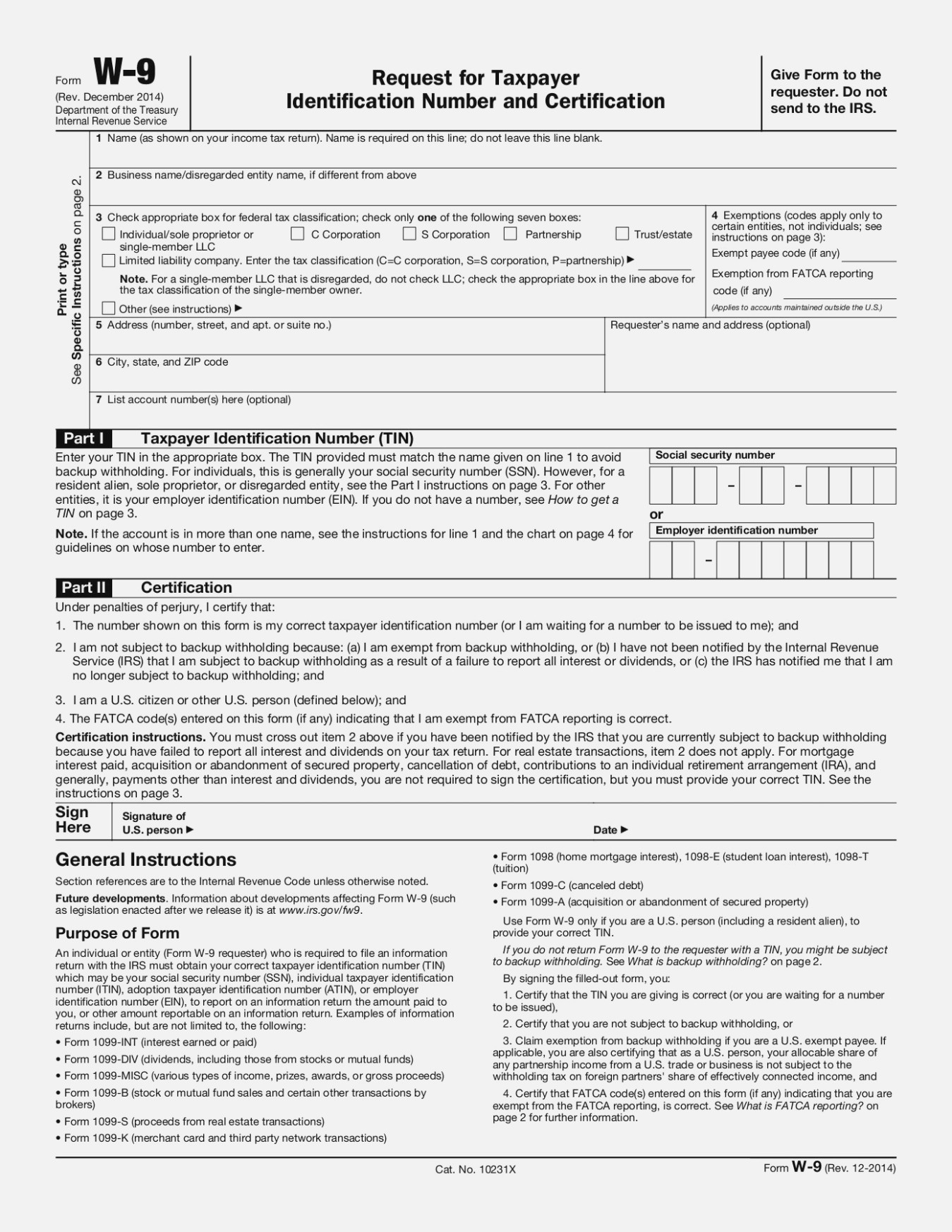 W9 Forms Printable 2019 | Calendar Template Printable