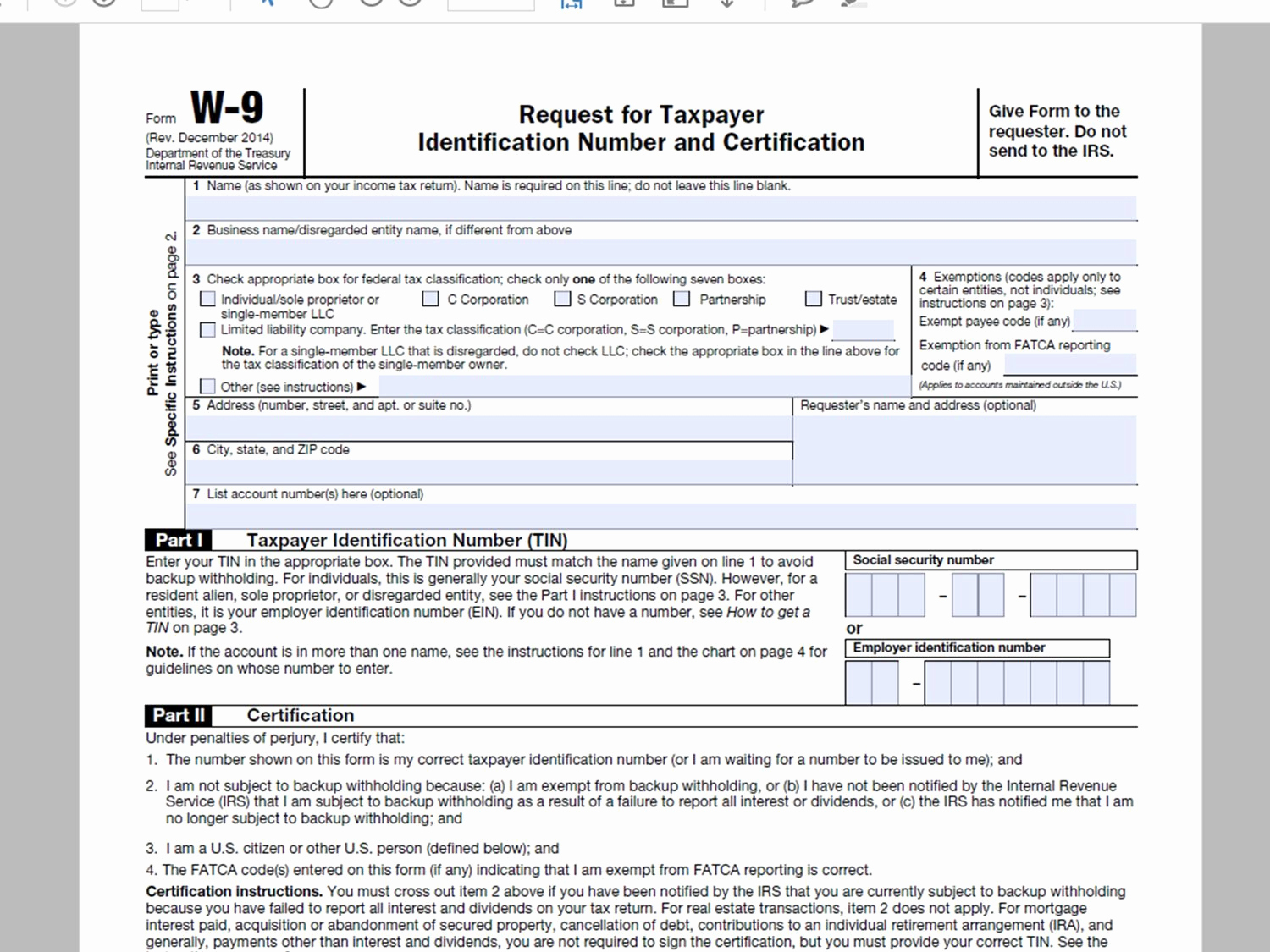 W9 Forms Printable 2019 | Calendar Template Printable