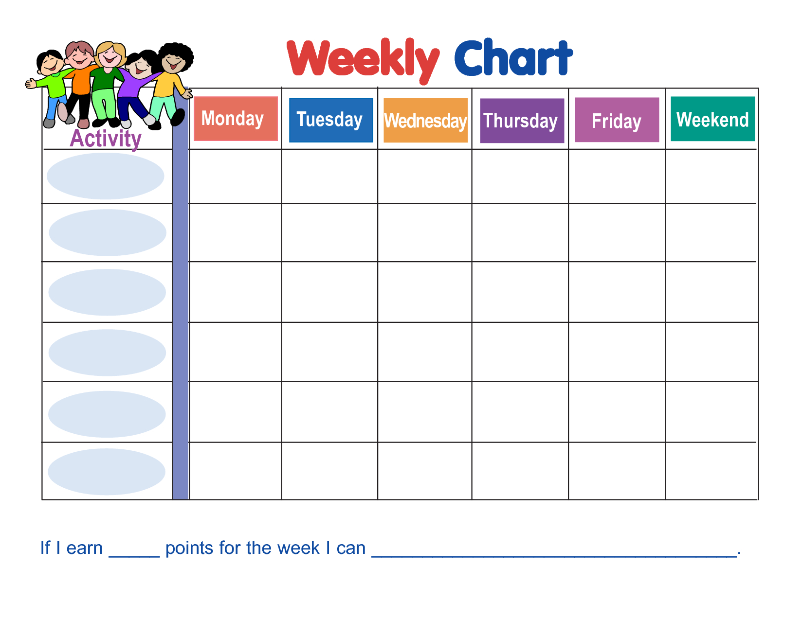 Weekly Behavior Chart Template | Wyatt | Weekly Behavior