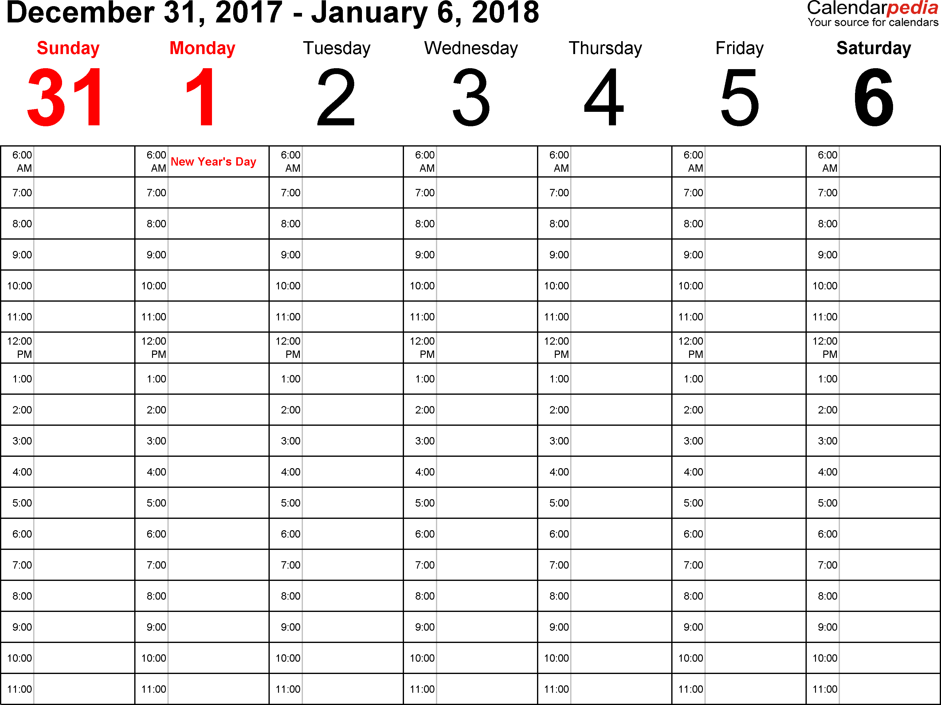 Weekly Calendar 2018 For Word - 12 Free Printable Templates
