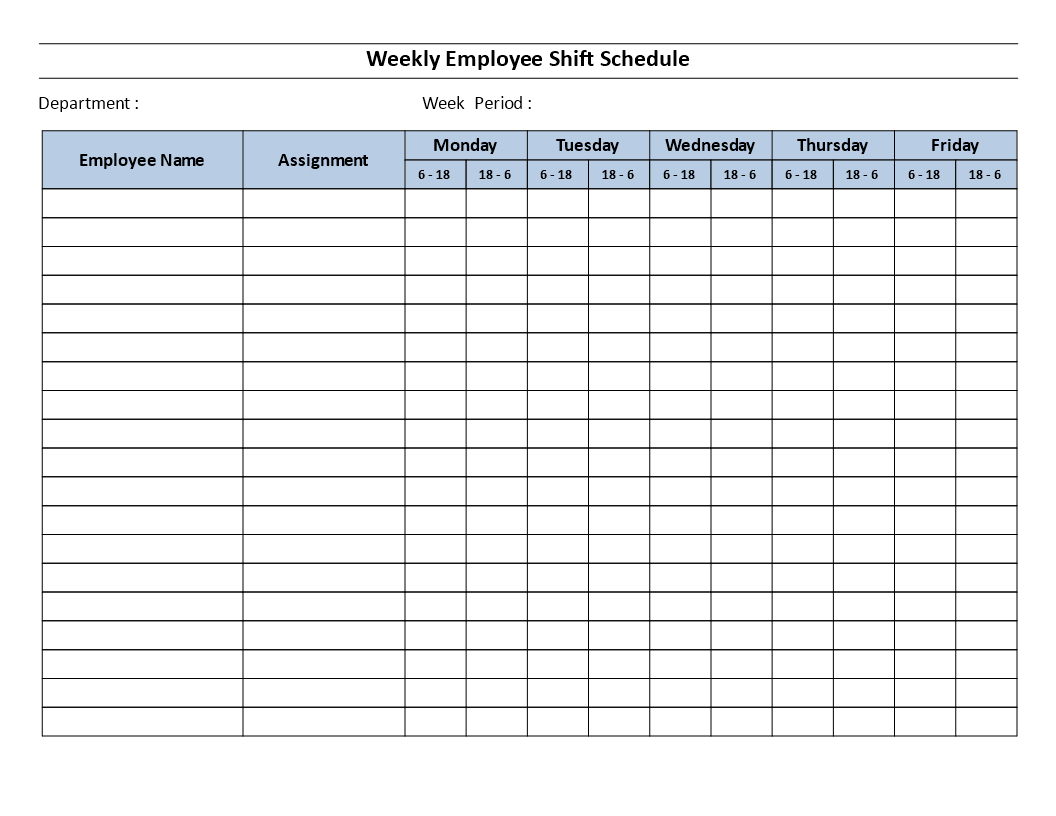 12 Hour Schedule Template