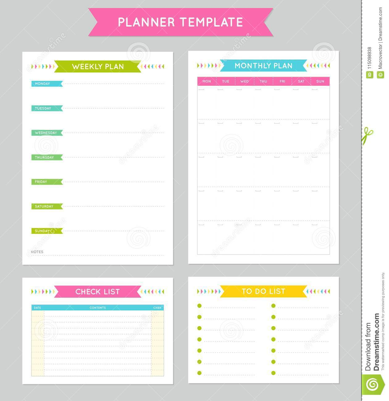 Weekly Monthly Planner Template Schedule For Business And