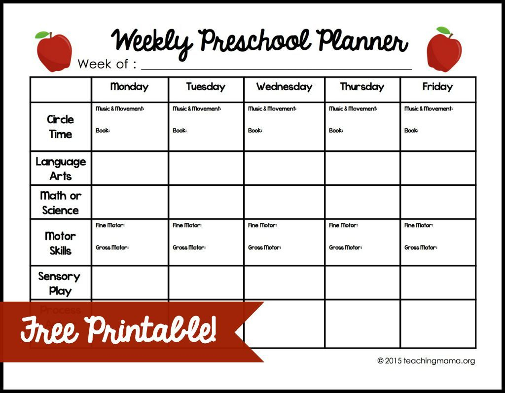 Weekly Preschool Planner | Teaching Mama&#039;s Posts | Preschool