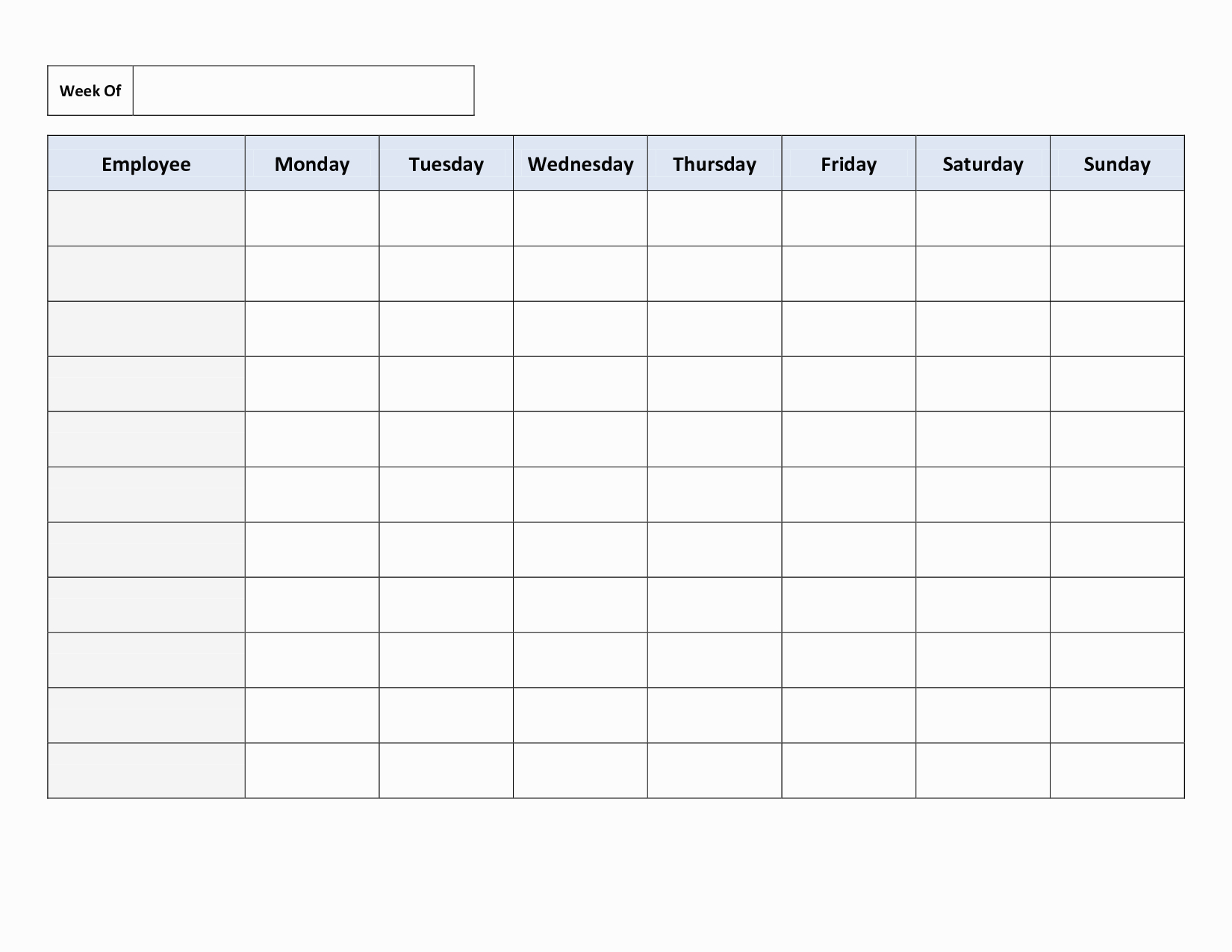 Weekly Printable Work Schedule Template All You Need To