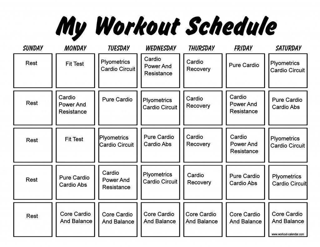 insanity month one printable example calendar printable