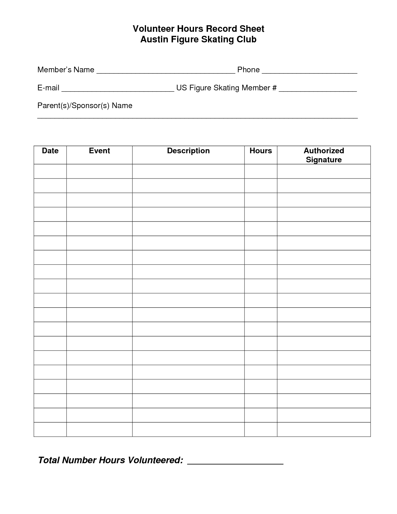 001 Template Ideas Volunteer Hours Marvelous Log Sheet Free