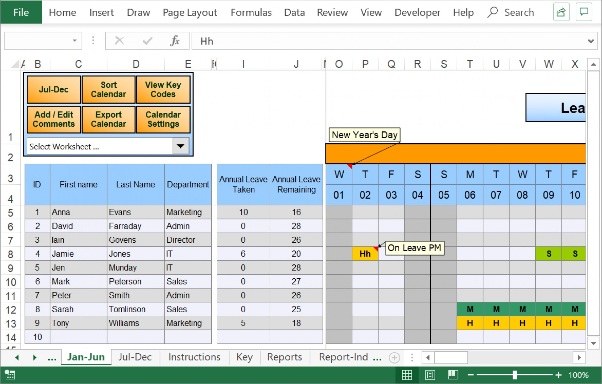 006 Employee Vacation Planner Template Excel Free Ideas