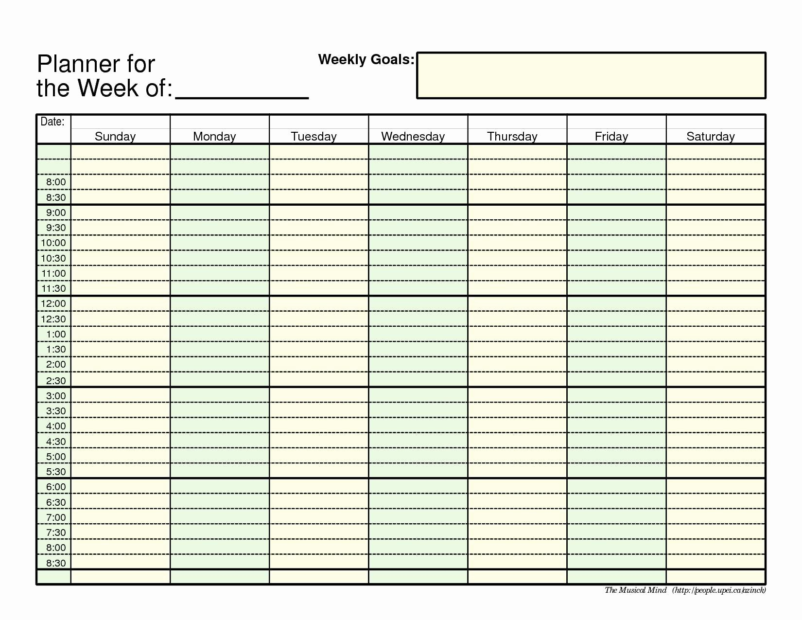 007 Image Template Ideas Microsoft Excel Hourly Rare