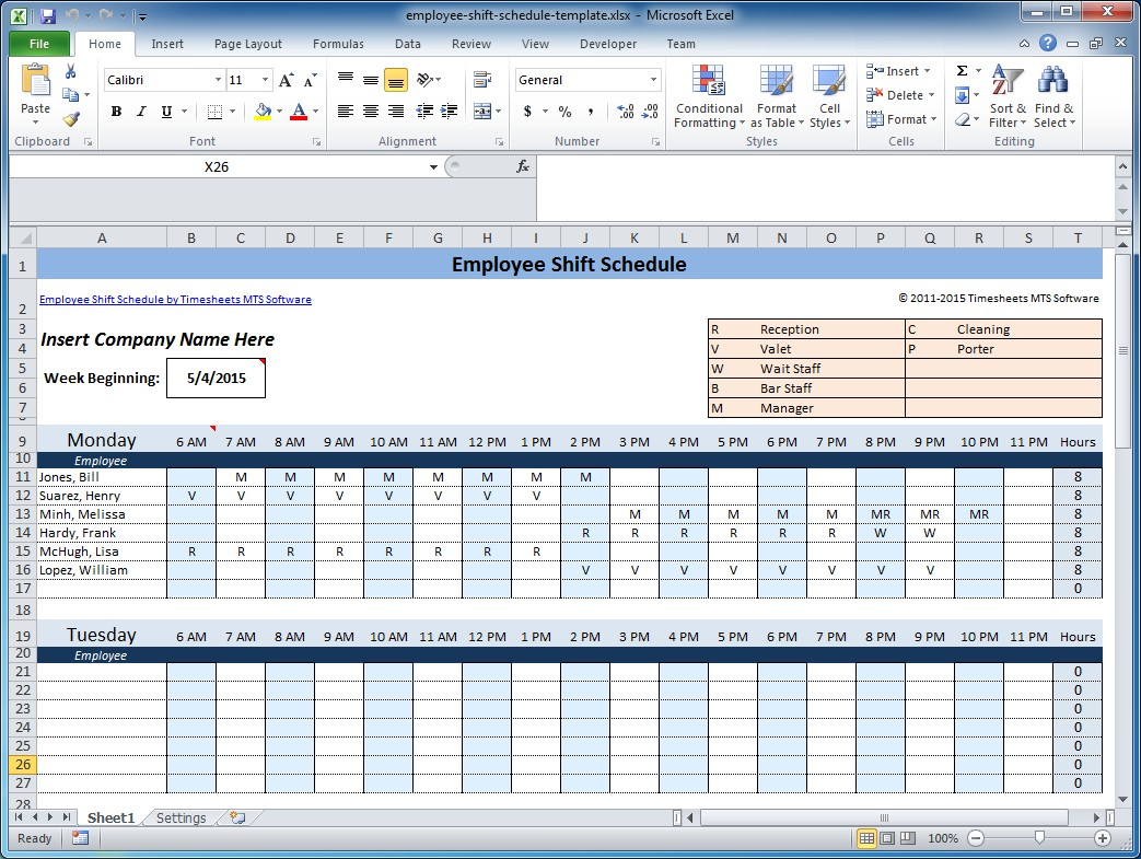009 Excel Weekly Shift Schedule Template Rotating Dupont