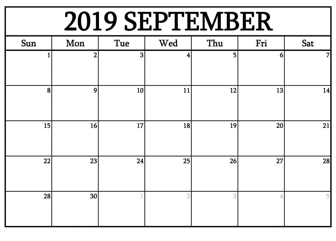 009 Template Ideas Free Blank Calendar Printable September