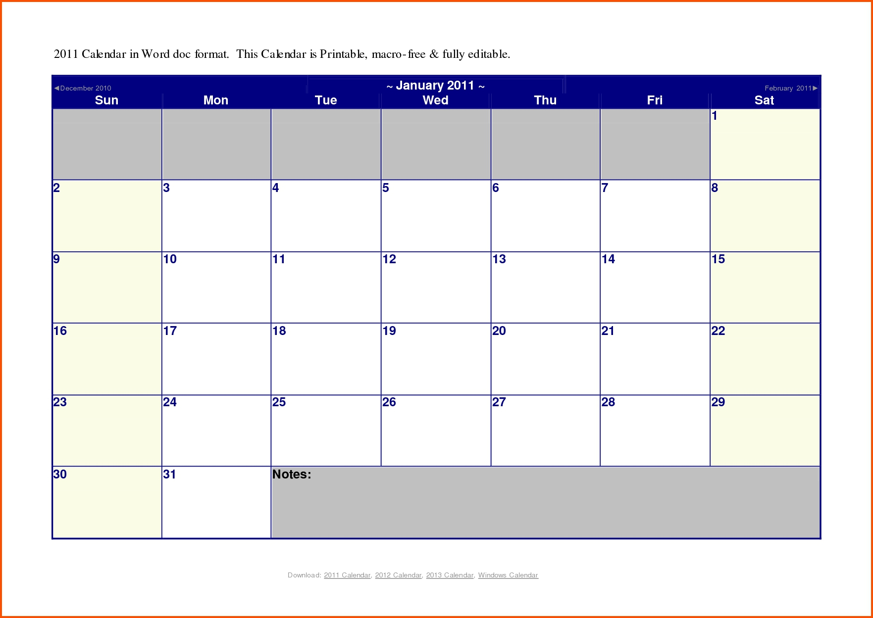 Does Microsoft Word Have A Printable Calendar