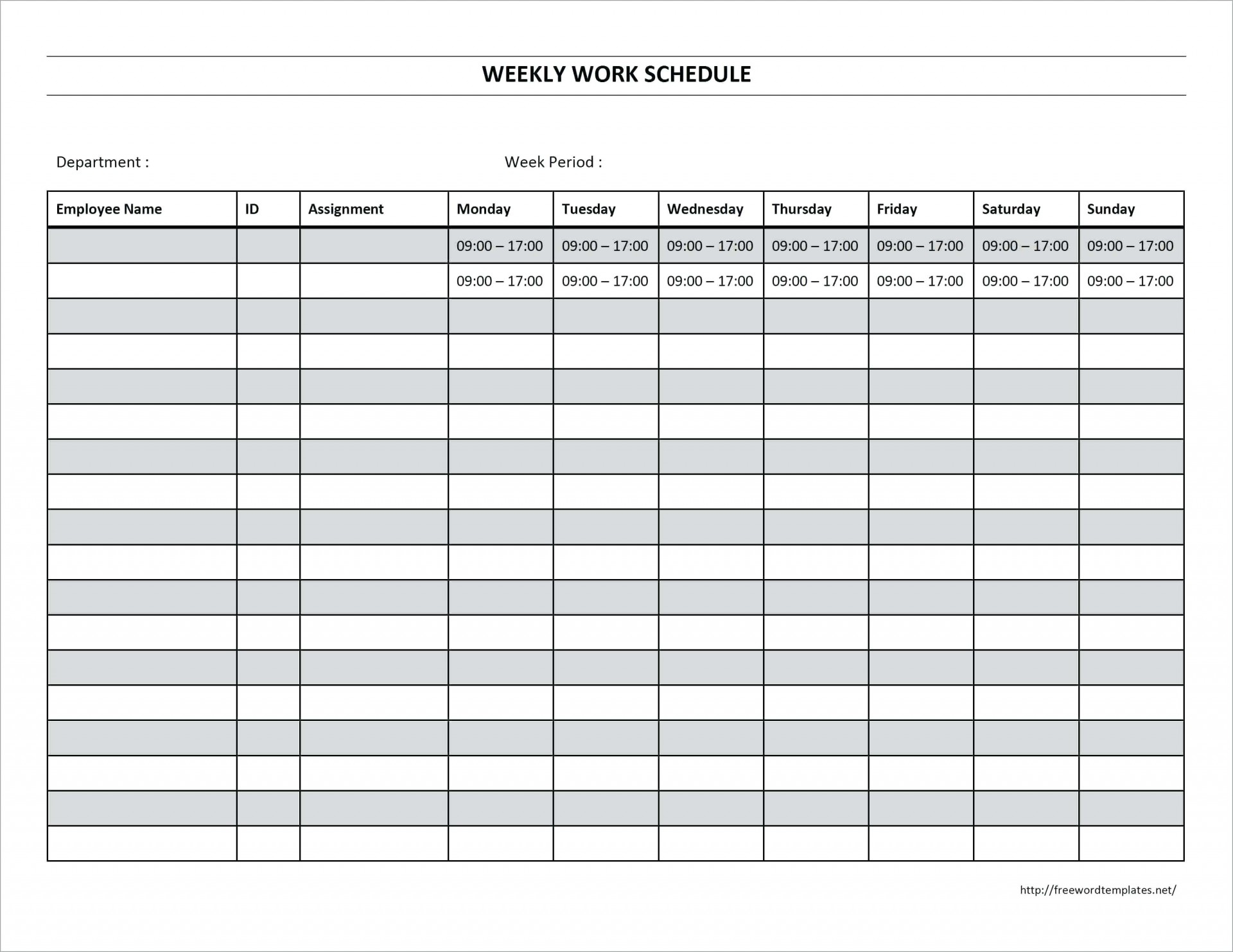 010 Bi Weekly Employee Schedule Template Free Ideas Work