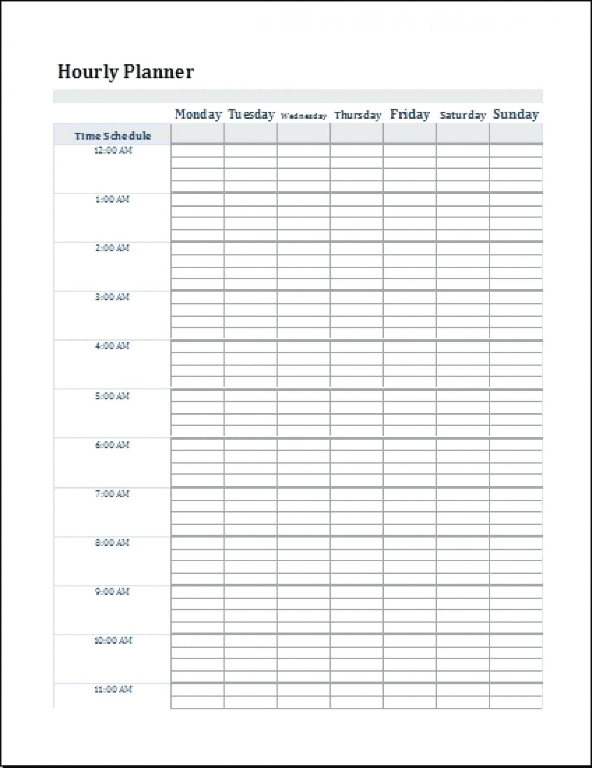 microsoft excel hourly schedule template