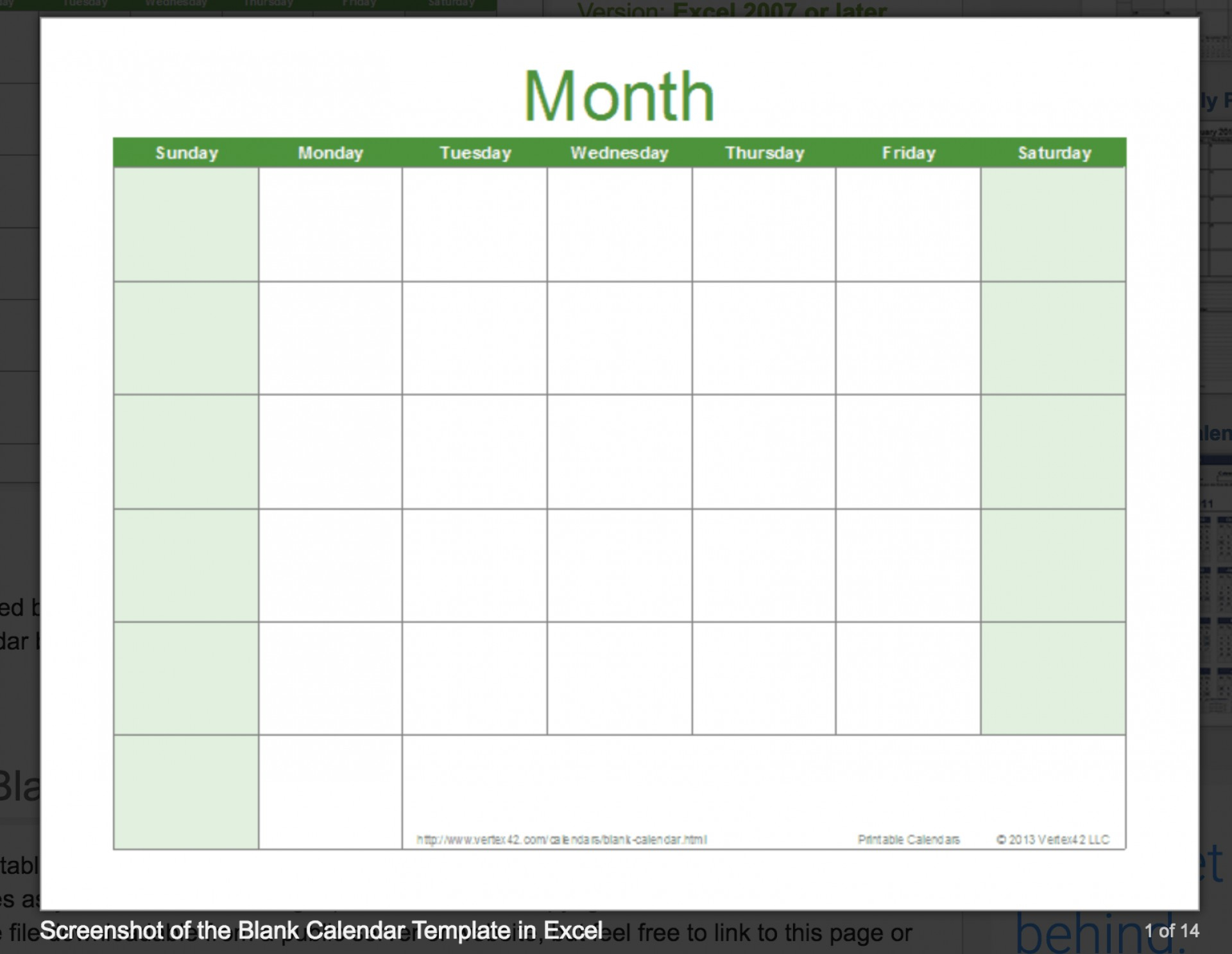 014 Free Download Excel Calendar Template Ic Printable