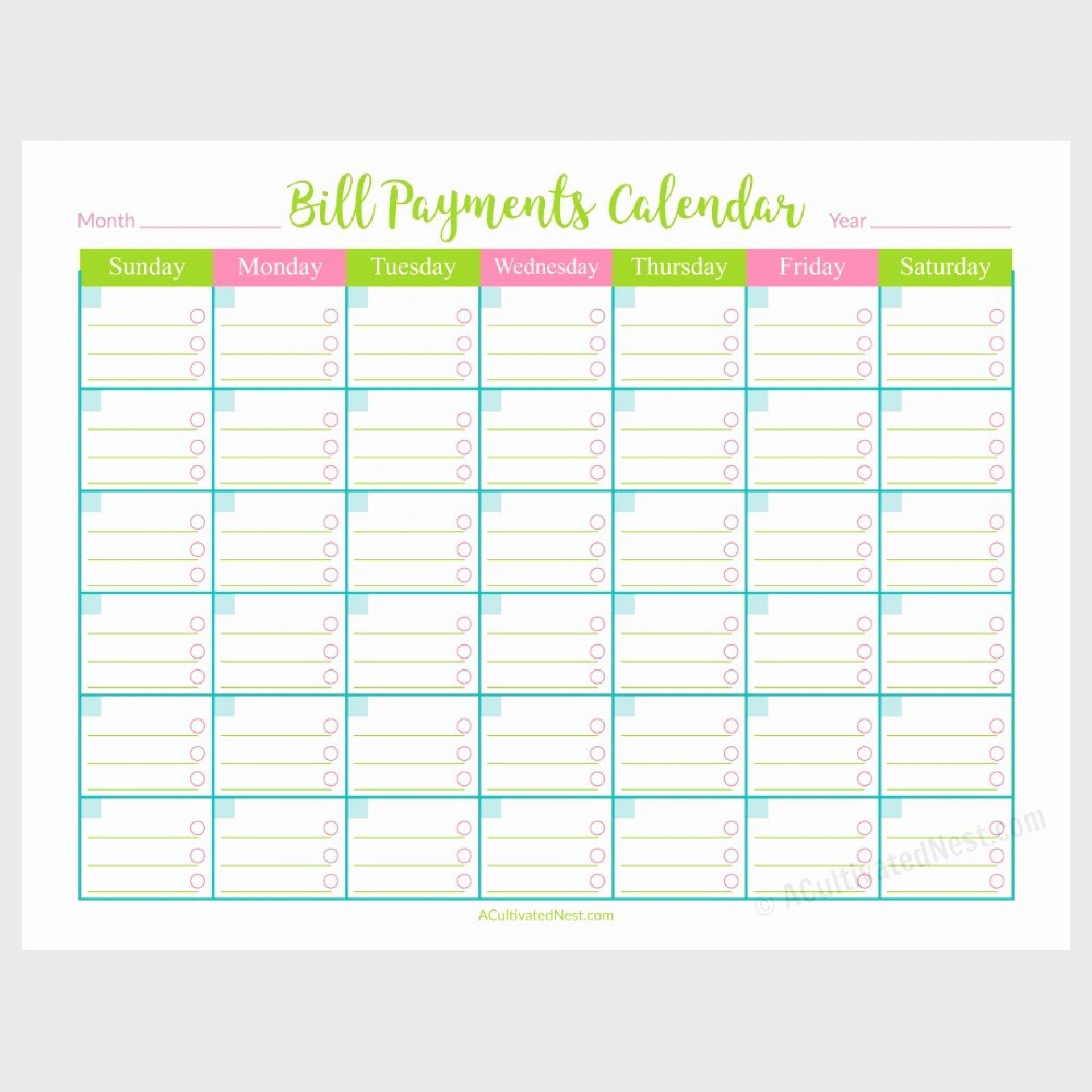 015 Template Ideas Billment Calendar Fitted Photo Schedule