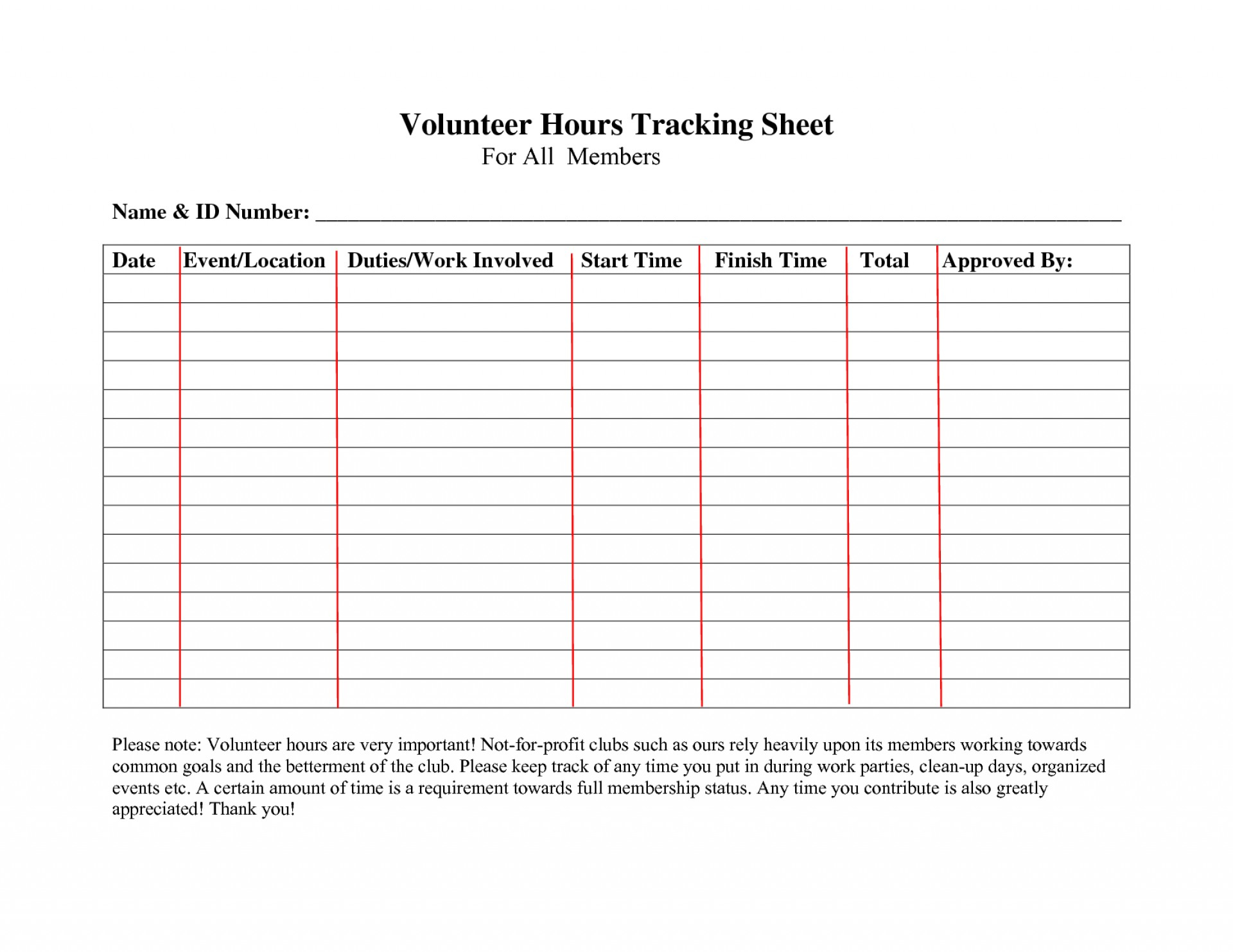015 Volunteer Hours Log Template Printable New Best Of