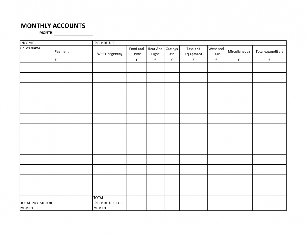 017 20Free Printable Household Budget Spreadsheet Tracking