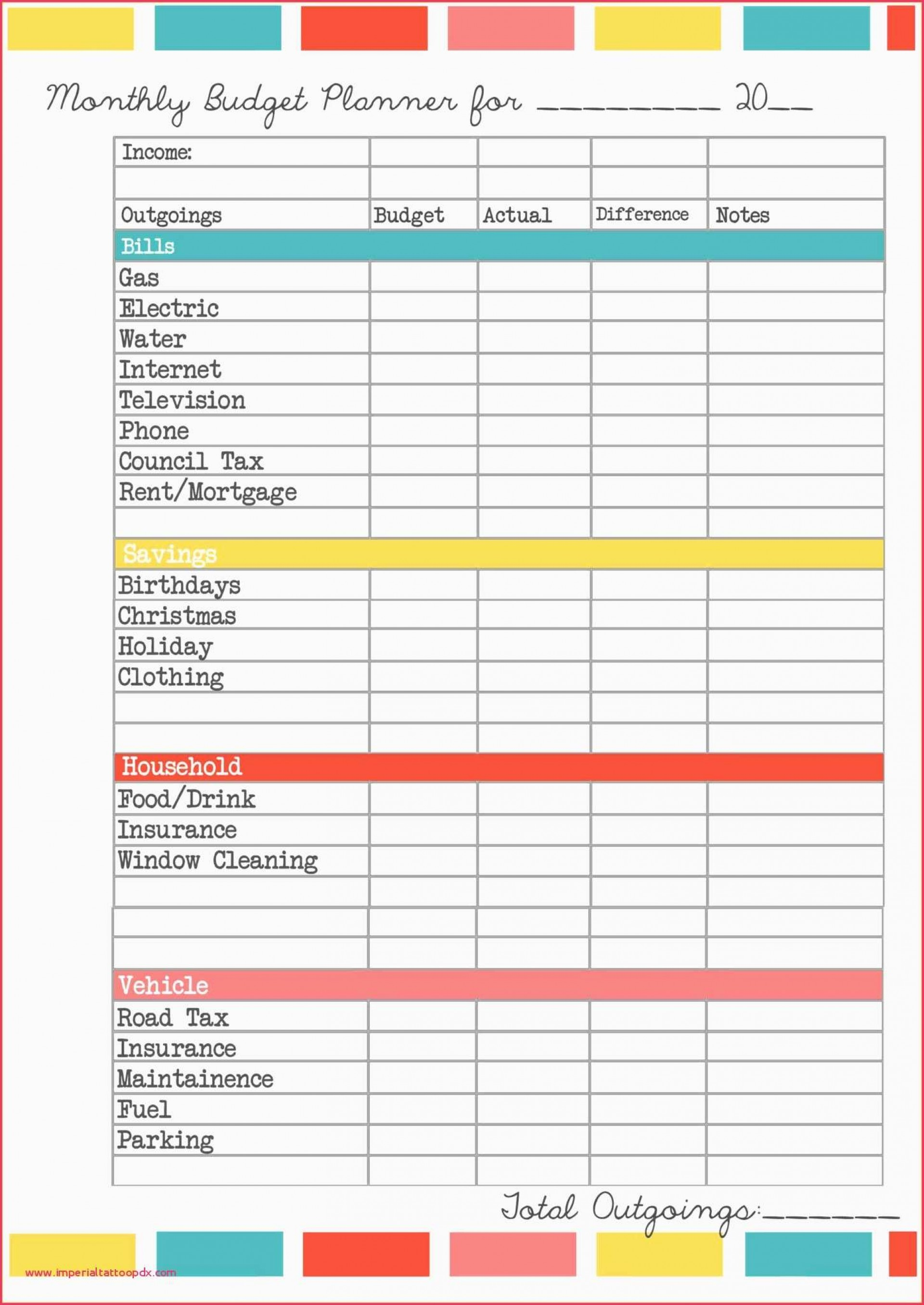 weekly budget planner printable