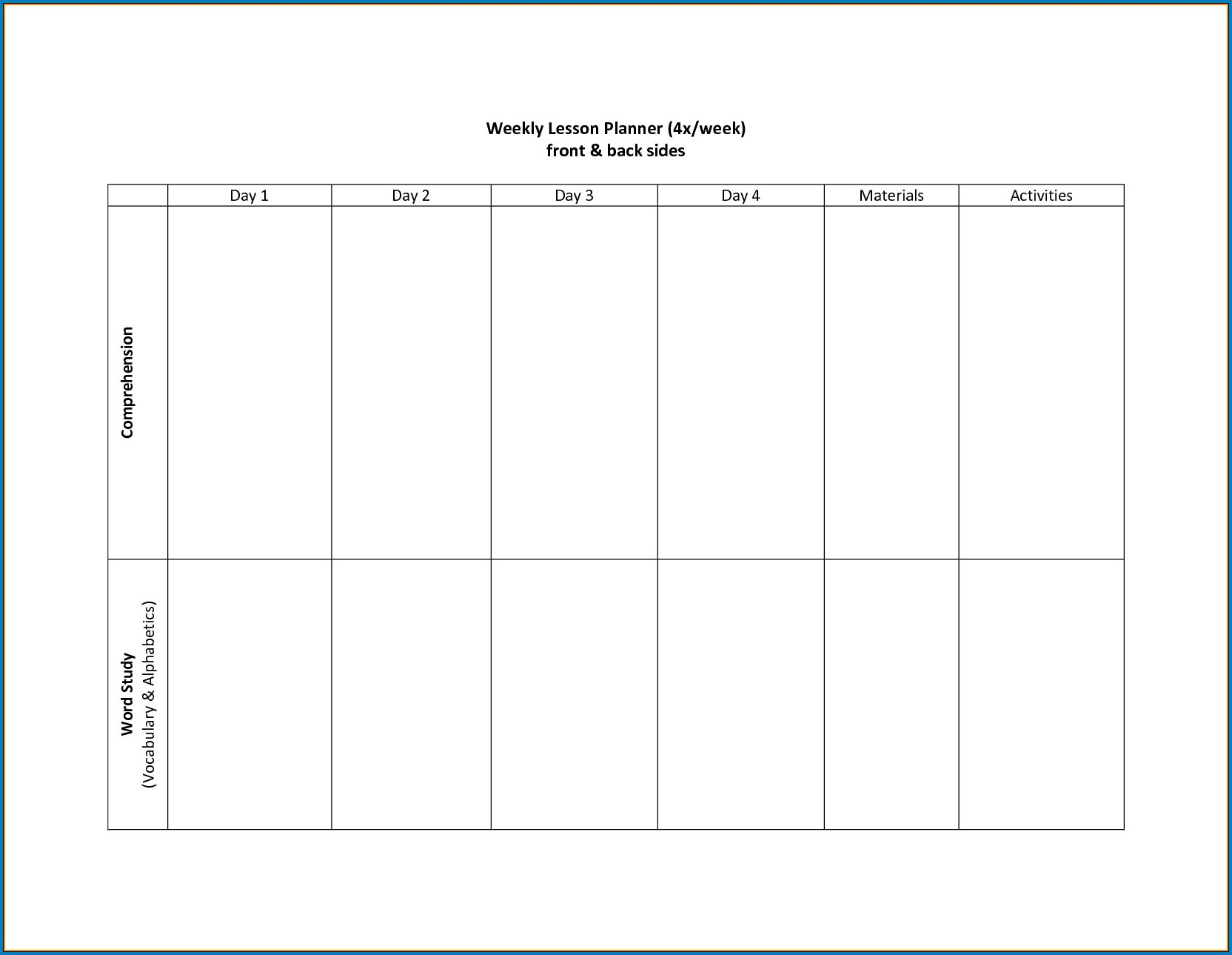 021 Two Week Calendar Template Monday To Friday Calendars