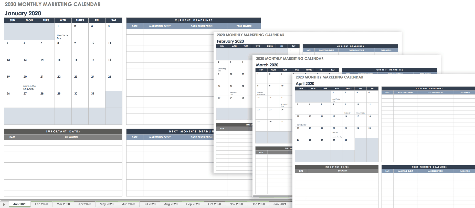 024 Free Excel Budget Calendar Template Personal Worksheet