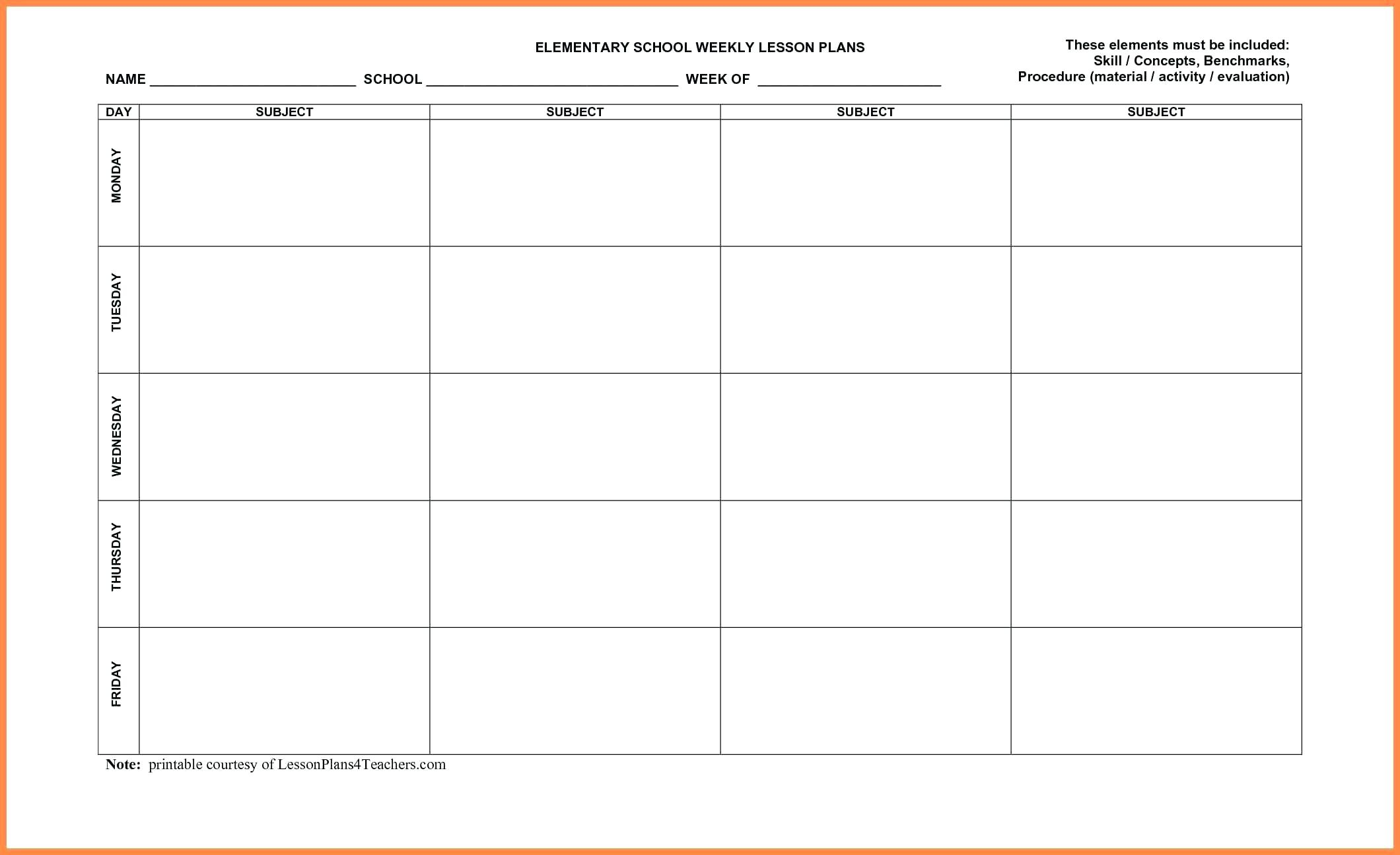 029 Template Ideas Plan Templates Free Lesson Plans