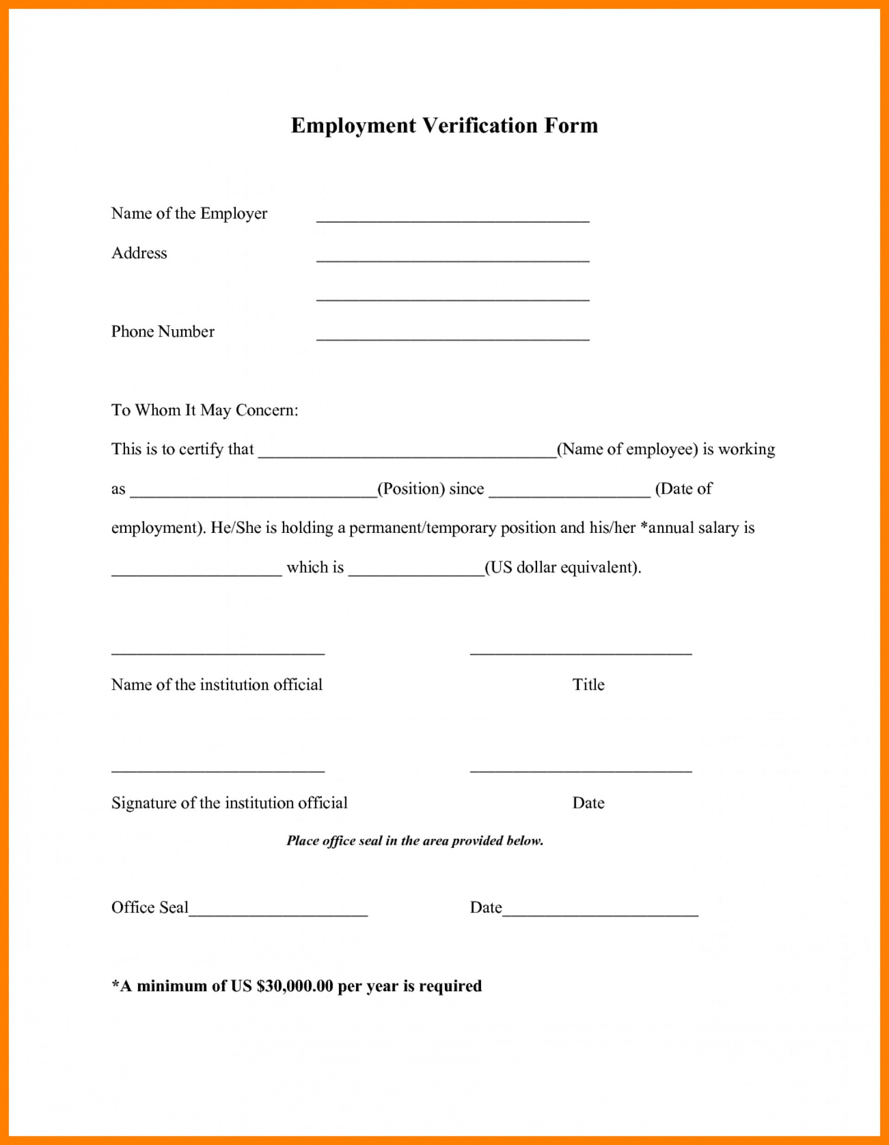 printable employment verification forms pdf example