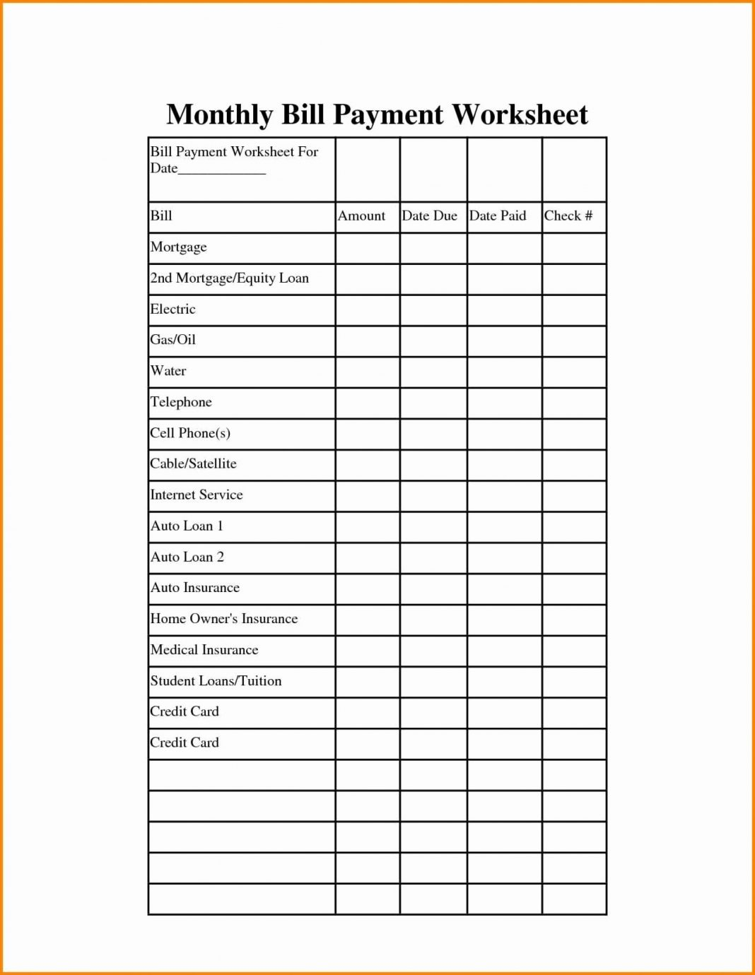 030 Excel Monthly Budget Template With Due Dates Ideas