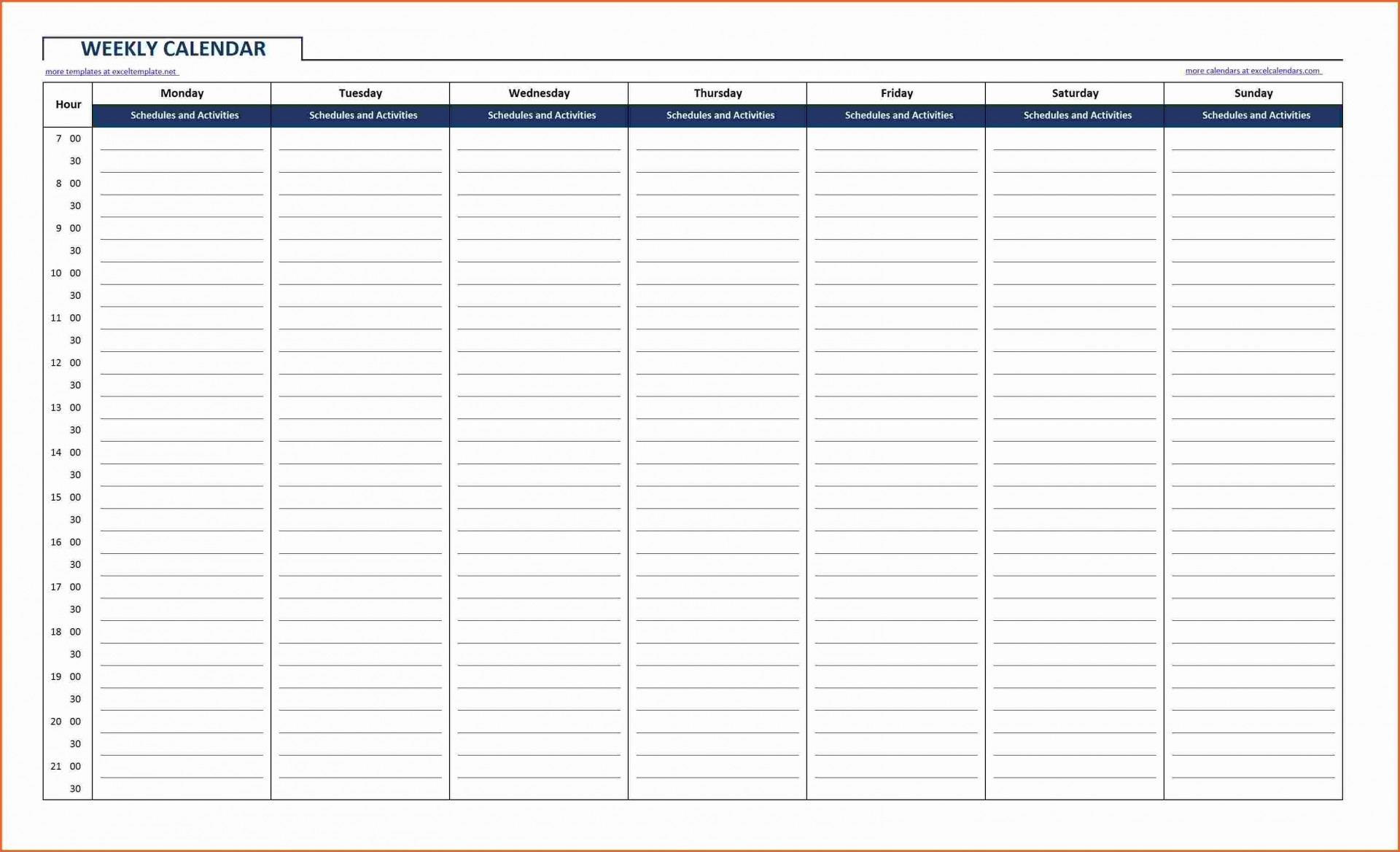 040 Week Calendar Printable Free Weekly Expense Report